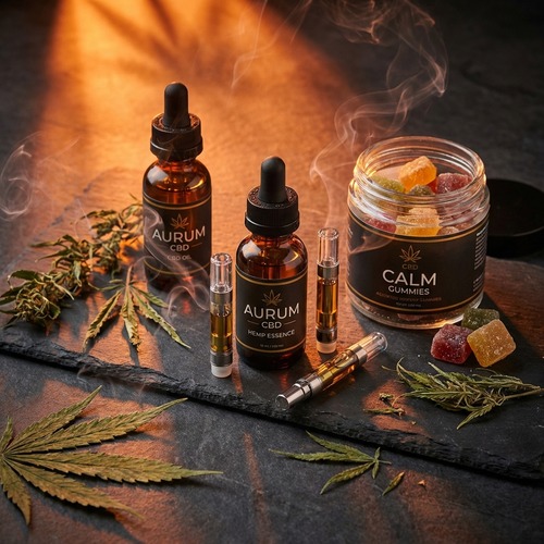 CBD oil tinctures vape cartridges and gummies