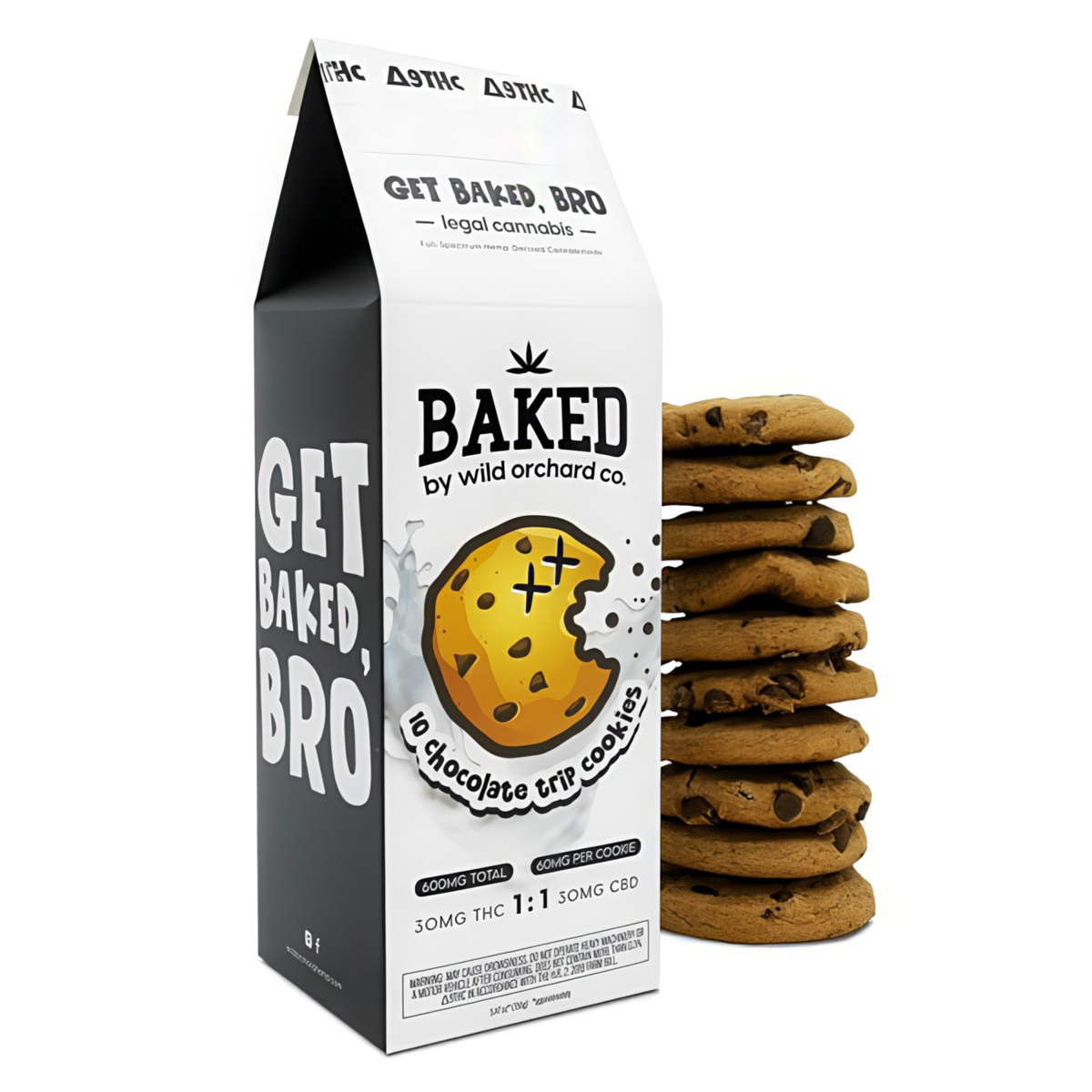 Wild Orchard Baked Delta-9 Chocolate Trip Cookies 4pk or 10pk - New Deals