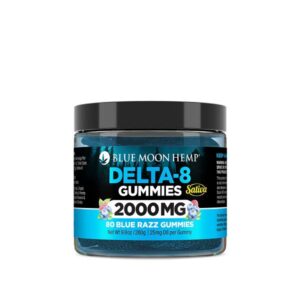 Blue Moon Hemp Delta 8 Blue Razz Gummies 250-2000mg