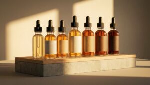 E-liquid bottles with different nicotine strengths